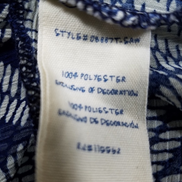 Olsenboye sheer butterfly sleeve blue top Sz M - Picture 5 of 5